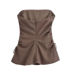 4 Pcs Summer Womens Fashionable Pleated Tube Top