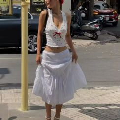 3 Pcs Womens Summer Sexy V Neck Cherry Printed Halter Top