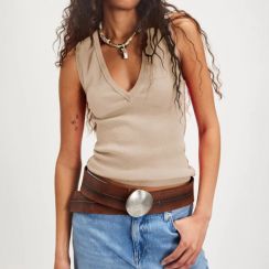 4 Pcs Womens Trendy V Neck Threaded Tank Top