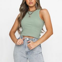 8 Pcs Womens Summer Ribbed Crop Tank Top