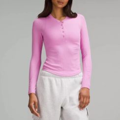 3 Pcs Women Long Sleeve Slim Sports Casual Henley Top