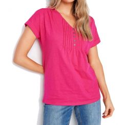 6 Pcs Women Summer Casual Henley Shirts